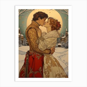 Kissing Couple Art Print