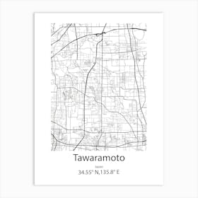 Tawaramoto,Japan Minimalist Map Poster