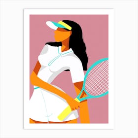 She Plays Tennis Art Print