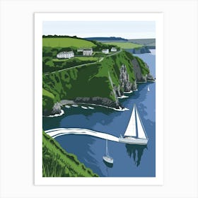 Sailboats On The Coast Art Print