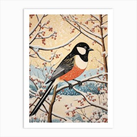 Bird Illustration Magpie 3 Art Print