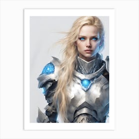 Girl In Armor Art Print