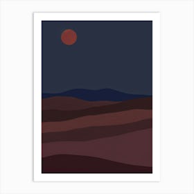 Moonlight In The Desert Art Print