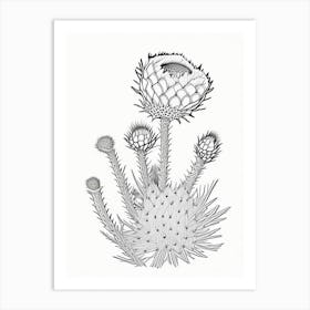 Cylindropuntia Kleiniae William Morris Inspired 3 Art Print