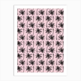 Pink Palm Trees Art Print