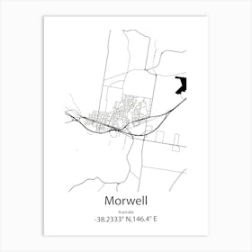 Morwell,Australia Minimalist Map Art Print