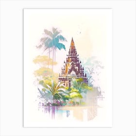 Nusa Dua Indonesia Watercolour Pastel Tropical Destination Art Print
