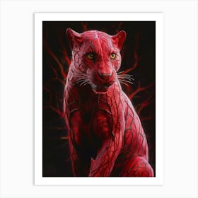 Red Panther Art Print