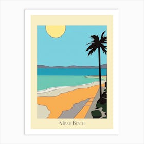Poster Of Minimal Design Style Of Miami Beach, Usa 4 Art Print