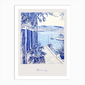 Rovinj Croatia 2 Mediterranean Blue Drawing Poster Art Print