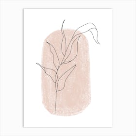 Dalia Chalk Pink Floral Leaf Art Print