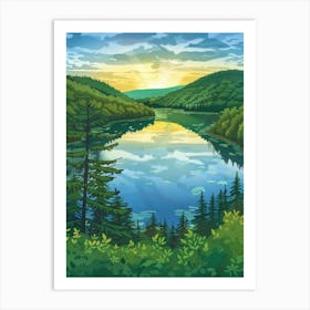 Landscape With Lake And Forest Art Print