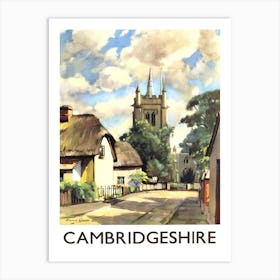 Cambridgeshire, England, Vintage Travel Poster Art Print