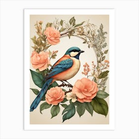 Bird In A Wreath 7 Art Print