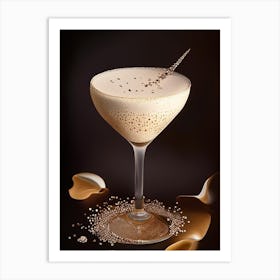 Brandy Alexander Pointillism Cocktail Poster Art Print