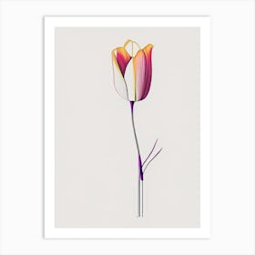 Tulip Floral Minimal Line Drawing 2 Flower Art Print