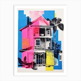 A House In Charleston, Abstract Risograph Style 3 Art Print