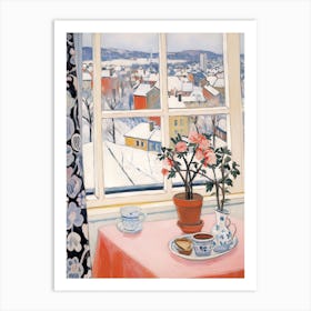 The Windowsill Of Oslo   Norway Snow Inspired By Matisse 1 Art Print