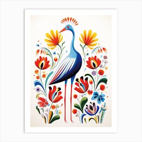 Scandinavian Bird Illustration Stork 2 Art Print