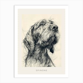 Spinone Dog Line Sketch 2 Poster Art Print