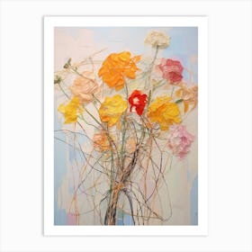 Abstract Flower Painting Marigold 2 Art Print