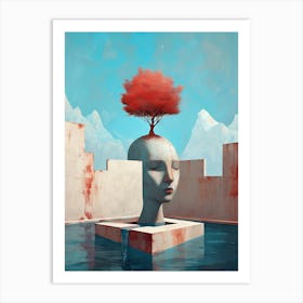 Tree In The Head, Minimalism Art Print