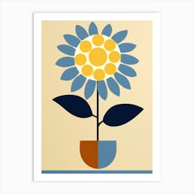 Sunflower In A Pot Art Print