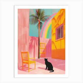 Cat And A Rainbow Art Print