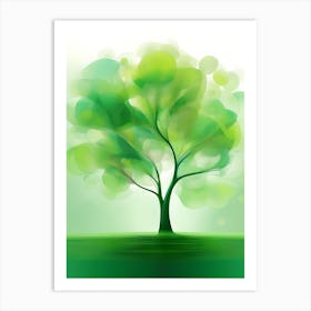 Green Tree Vector Illustration Art Print