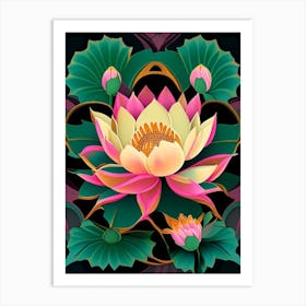 Lotus Flower Pattern Fauvism Matisse 6 Art Print