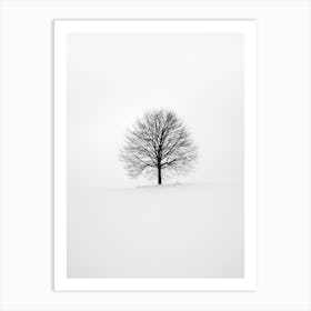 Lone Tree In The Snow Art Print