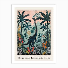 Dinosaur Impressionist Inspired Painting 3 Poster Art Print