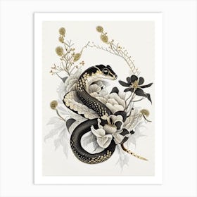 Mexican Dusky Rattlesnake Gold And Black Art Print