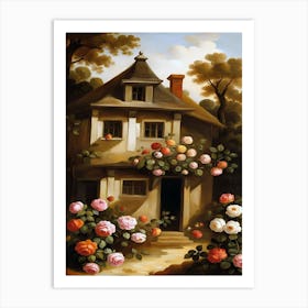 Roses In Front Of The House Art Print