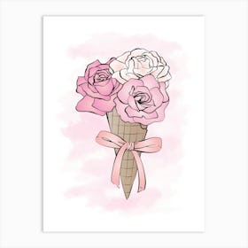 Pink Roses 1 Art Print