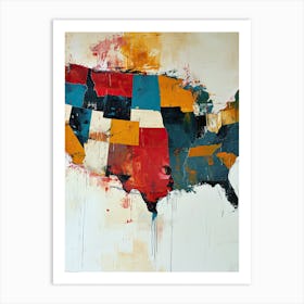 United States Map Art Print