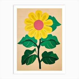 Cut Out Style Flower Art Sunflower 2 Art Print