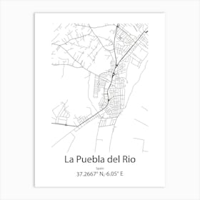 La Puebla Del Rio,Spain Minimalist Map Art Print