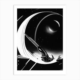 Satellite Orbit Noir Comic Space Art Print