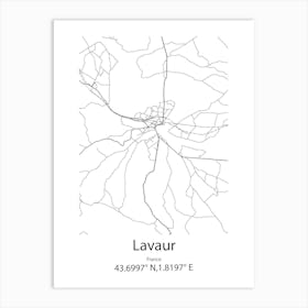 Lavaur,France Minimalist Map Art Print