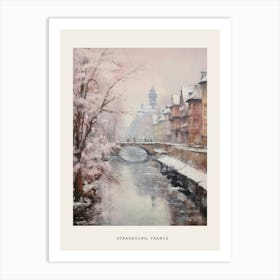 Dreamy Winter Painting Poster Strasbourg France 1 Art Print