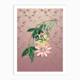 Vintage Mrs. Marryat's Tacsonia Botanical on Dusty Pink Pattern n.1564 Art Print