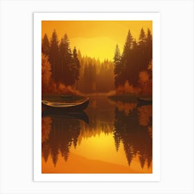 Sunset In The Forest 2 Art Print