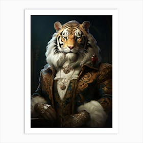 Tiger Art In Baroque Style 2 Art Print