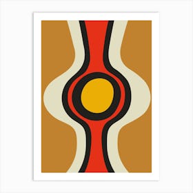 Funky Retro Abstract Red, Yellow, Orange Art Print