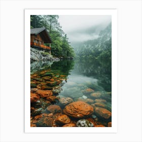 Cabin In The Mountains Art Print