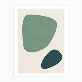 Organic Shapes - 01 Green 1 Art Print