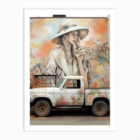 Farm Cowgirl Vintage 3 Art Print