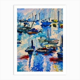 Port Of Genoa Italy Abstract Block 2 harbour Art Print