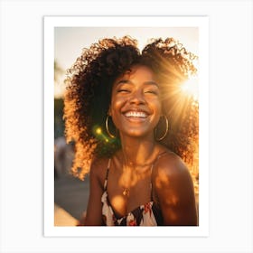 Young African American Woman Smiling Art Print